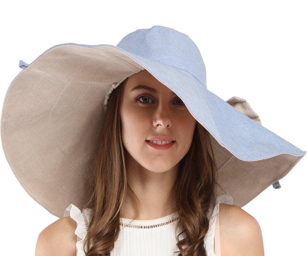 8823 UV Sun Protection Beach Wide Brim Fishing Hat Blue